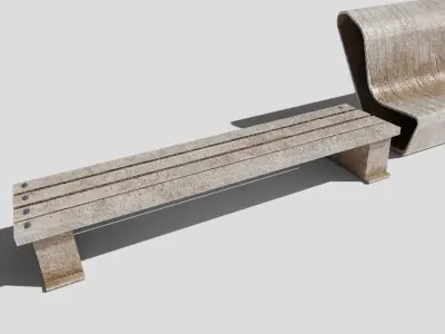 street chairs with 4k pbr textures model Low-poly 3D model