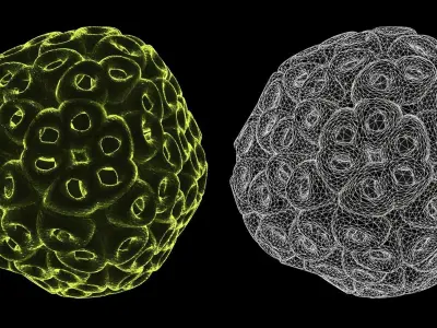 Pack of 24 Alien Virus Bacteria Macrophage Sci Fi Collection 3D model