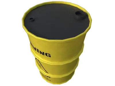 Barrel Yellow Signal Low-poly 3D model