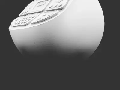 Futuristic Sci Fi Communication Console for 3D print Low-poly 3D model