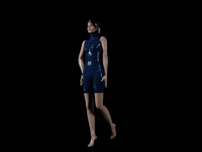 Sci-fi sexy female - Mid poly 3D model