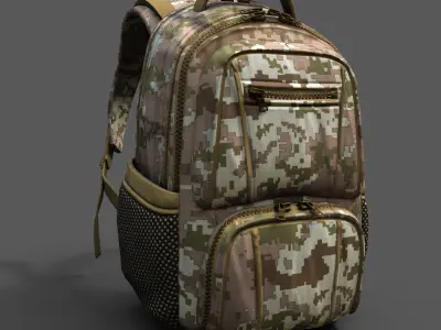 Backpack Camping Generic military human bag  Low-poly 3D model