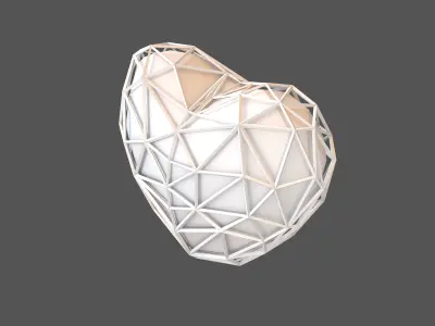 Stylish Heart V4 003 Low-poly 3D model