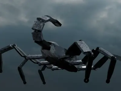 Mechanical Scorpion with Inverse Kinematics  Low-poly 3D model