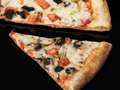 Vegetarian pizza - Pieces Low-poly 3D model