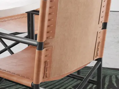 Loft Dining Leather chair set 3D model