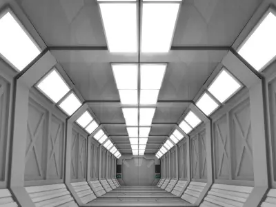 Sci Fi Corridor Low-poly 3D model