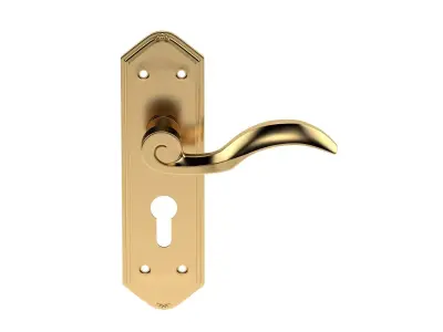 Wentworth Door Handle Brass 3D model