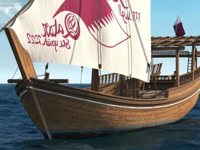  Traditional Wooden Qatar Boat 