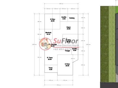 House 6x12m code 560 - Sketchup 3D model 3D model 3D model