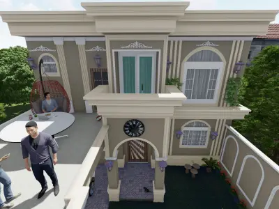 Beautiful Farm House Design In 35 x 70 Dimension Size  Low-poly 3D model