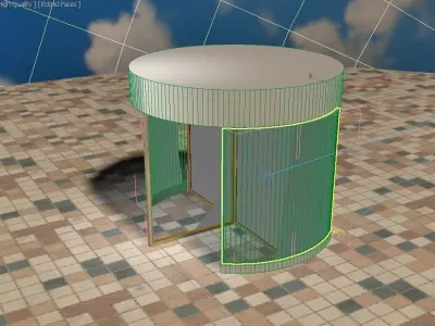 basic revolving door Low-poly 3D model