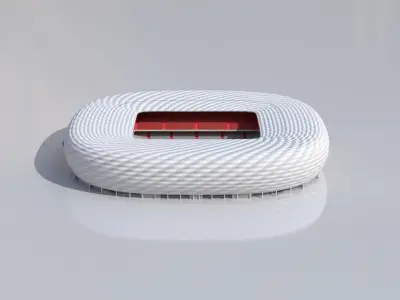 Allianz Arena Munich Stadium Euro 2024 Low-poly 3D model