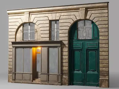 Arched facade with shop 3D model