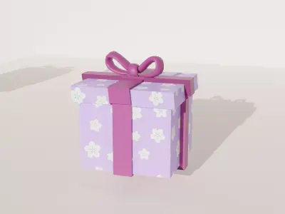 3D Gift Box Decorative Box Low-poly 3D model