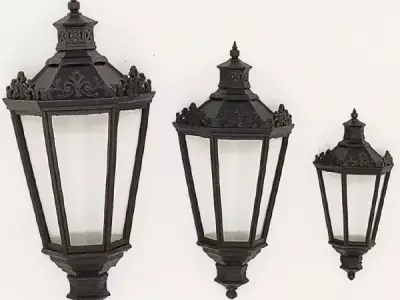 Classic Wall Lantern Vintage European Style 3D model 24P 3D print model