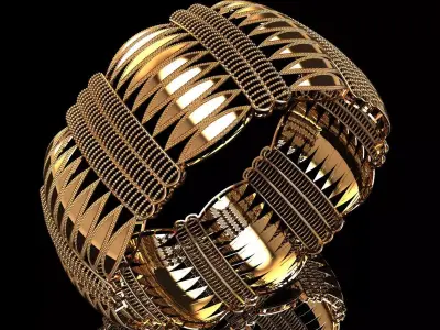 1418 Leaf-Scale Bangle 21gm 3D print model