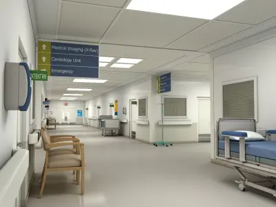 Hospital Hallway Modular MAYA 3D model