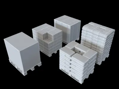 Boxes on a pallet 3D model