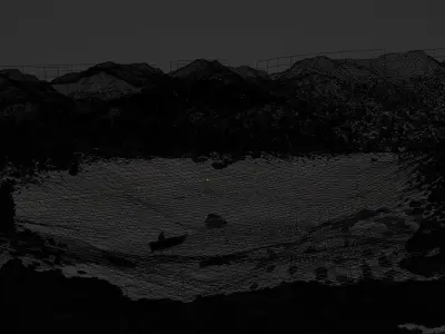Lake mountain scene 3D model