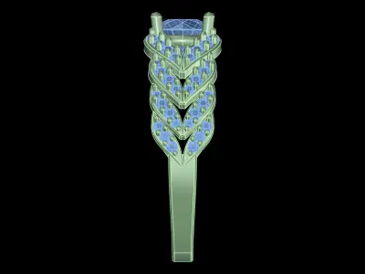 light weight  Yellow gold diamond rings-PR-472-DIA 3D print model