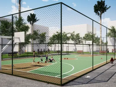 BASKETBALL COURT Low-poly 3D model
