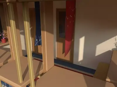 Stylized Japanese Food Stall Diorama Low-poly 3D model