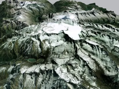 Mountain landscape Ghiacciaio dellAdamello Italy 3D model