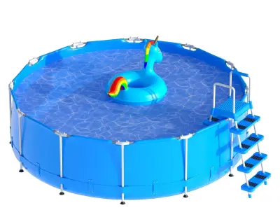 Inflatable Pool Low-poly 3D model