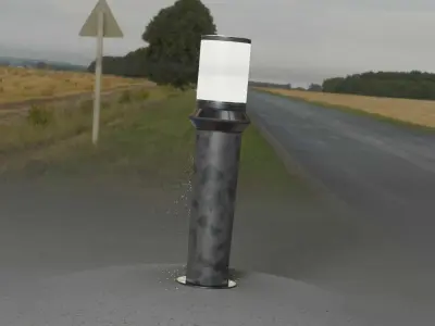 Galvanized Light-Column -21- Street-Light 9 Low-poly 3D model