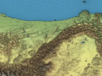 Muscat - Topography Terrain Low-poly 3D model