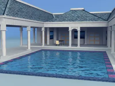 large Pavilion Low-poly 3D model