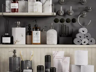 set bathroom 001 Low-poly 3D model