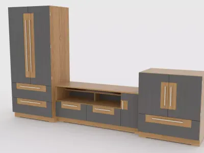 tv stand 61 Low-poly 3D model
