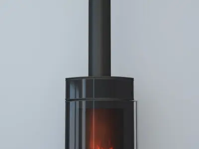 Wood Stove FS Low-poly 3D model
