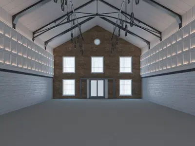 Modern Warehouse interior and exterior 2 3D model