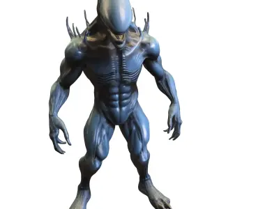 Xenomorph Brute Alien Creature  Low-poly 3D model