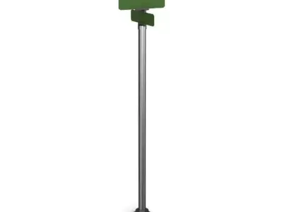 Street Sign On Pole 3D model