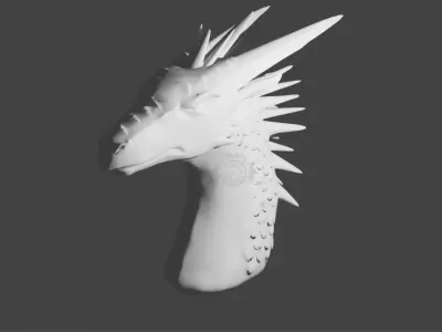 Dragon Bust Model Wings of Fire inspired Low-poly 3D model