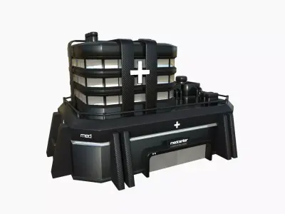 SciFi Hospital A07 Black - Sci Fi Exterior Design Low-poly 3D model