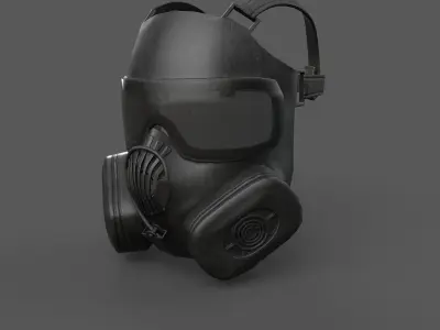Helmet gas mask  Low-poly 3D model