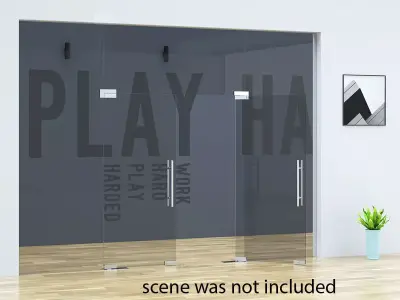 Office Tempered Glass Door 3D model