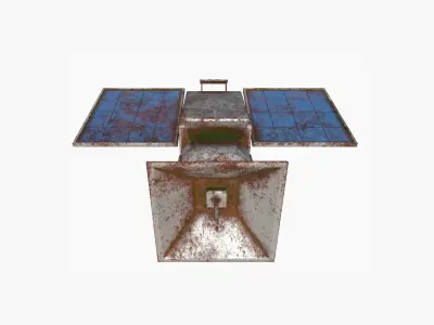 Satellite E11 Destroyed - SciFi Space Design Low-poly 3D model