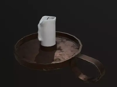 Candle Stand 3D model Low-poly 3D model