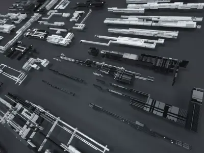 Tech Greebles set 3 Low-poly 3D model