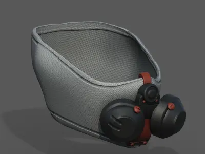 Gas mask respirator scifi futuristic  Low-poly 3D model