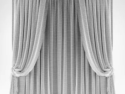 Curtains curtain with drapes Low-poly 3D model purchase