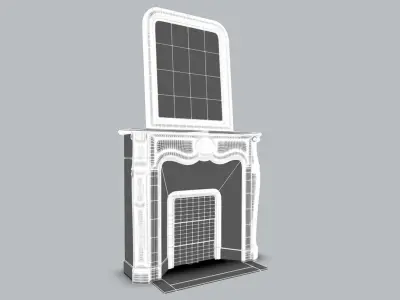 Chimney and Mirror Classic 18th Low-poly 3D model