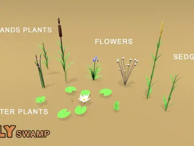 POLY Swamp Low-poly 3D model