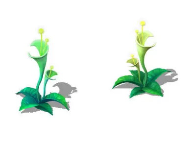 Cartoon version - plant mysterious light 3D model